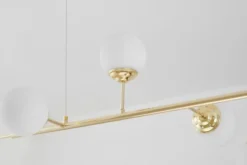 Lampadario a sfera oro con 2 attacchi a soffitto FINO W6