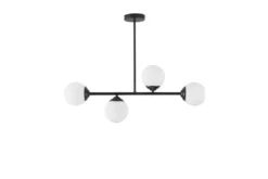 Lampadario a 4 sfere metallo nero FINO W4