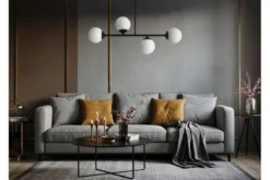 Lampadario a 4 sfere metallo nero FINO W4