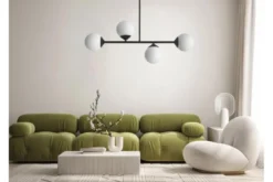 Lampadario a 4 sfere metallo nero FINO W4
