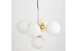 Lampadario a sospensione a sfera dorato 5 luci STELVIO W5