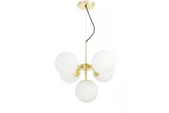 Lampadario a sospensione a sfera dorato 5 luci STELVIO W5