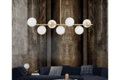 Lampadario a sospensione a sfera oro caldo FREDICA W7