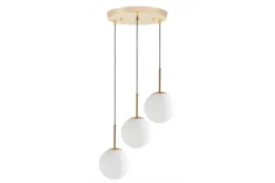 Lampadario a sospensione a sfera 3 punti luce oro caldo FREDICA W3