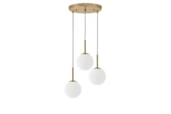 Lampadario a sospensione a tre sfere struttura ottone FREDICA W3
