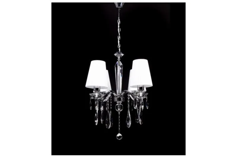 Lampadario a sospensione classico di cristallo Alessia W4 Bianco
