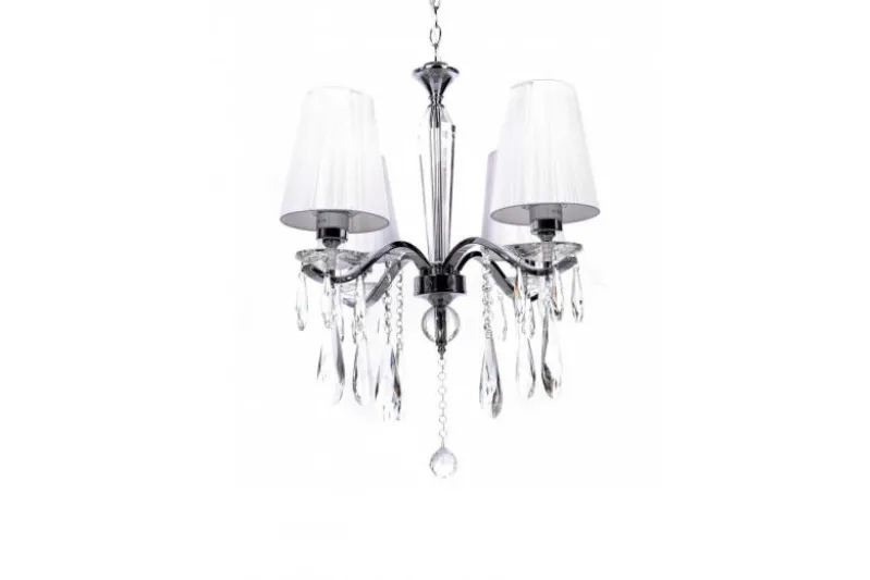 Lampadario a sospensione classico di cristallo Alessia W4 Bianco