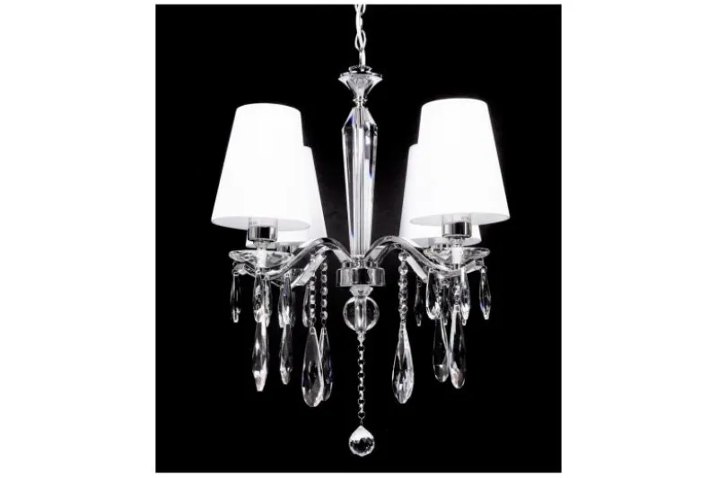 Lampadario a sospensione classico di cristallo Alessia W4 Bianco