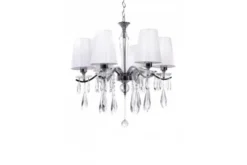 Lampadario a sospensione classico di cristallo Alessia W6 Bianco