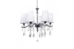 Lampadario a sospensione classico di cristallo Alessia W6 Bianco