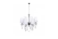 Lampadario a sospensione classico di cristallo Alessia W6 Bianco