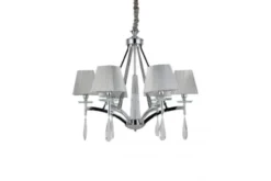 Lampadario a sospensione classico di metallo cromato e cristalli VALENTINA W6