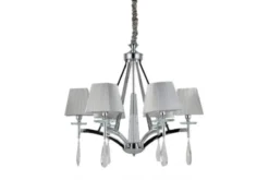 Lampadario a sospensione classico di metallo cromato e cristalli VALENTINA W6