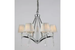 Lampadario a sospensione classico di metallo cromato e cristalli VALENTINA W6