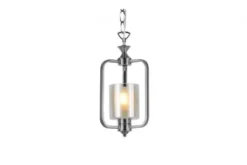 Lampadario a sospensione classico in metallo cromato e vetro ATLANTA W1