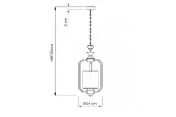 Lampadario a sospensione classico in ottone e vetro ATLANTA W1