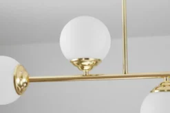 Lampadario a sospensione con asta dorata FINO W4
