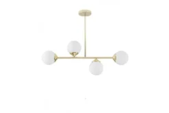 Lampadario a sospensione con asta dorata FINO W4