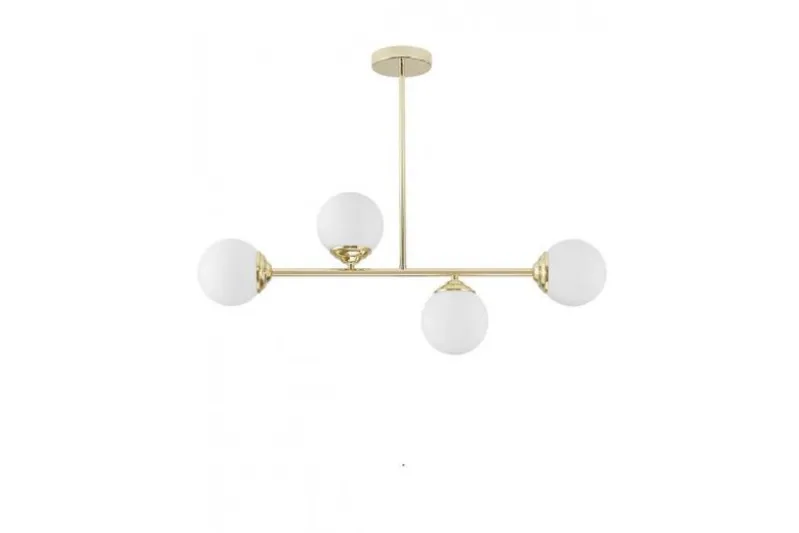 Lampadario a sospensione con asta dorata FINO W4
