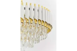 Lampadario a sospensione con cristalli bianco e oro MAZINI D50