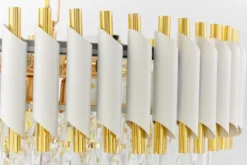 Lampadario a sospensione con cristalli bianco e oro MAZINI D50