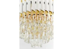 Lampadario a sospensione con cristalli bianco e oro MAZINI D50