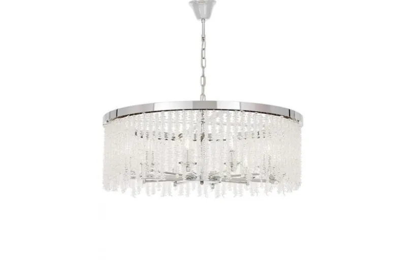 Lampadario a sospensione con cristalli cromato BALMENA D80