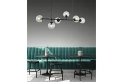 Lampadario a sospensione di design moderno a 6 sfere in vetro CEREDO W6 Nero