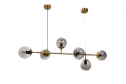 Lampadario a sospensione di design moderno a 6 sfere in vetro CEREDO W6 Ottone
