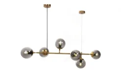 Lampadario a sospensione di design moderno a 6 sfere in vetro CEREDO W6 Ottone