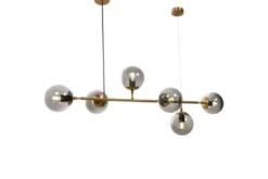 Lampadario a sospensione di design moderno a 6 sfere in vetro CEREDO W6 Ottone