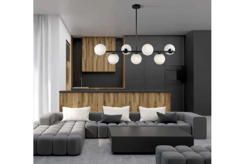 Lampadario a sospensione di design moderno FREDICA W7 Nero