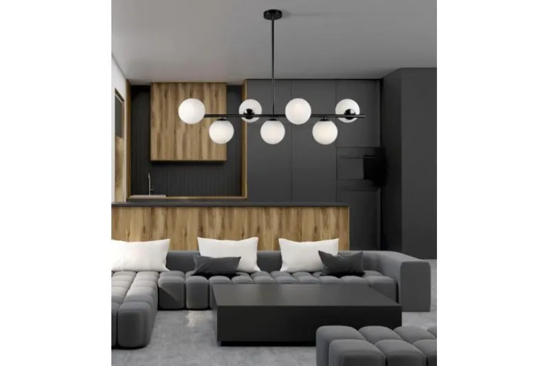 Lampadario a sospensione di design moderno FREDICA W7 Nero