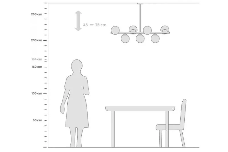 Lampadario a sospensione di design moderno FREDICA W7 Ottone