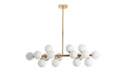 Lampadario a sospensione di design moderno 16 luci a sfere in vetro PETRICA W16 Ottone