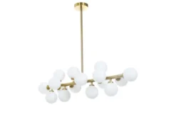 Lampadario a sospensione di design moderno 16 luci a sfere in vetro PETRICA W16 Ottone