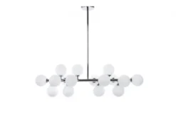 Lampadario a sospensione di design moderno 16 luci a sfere in vetro PETRICA W16 Cromo