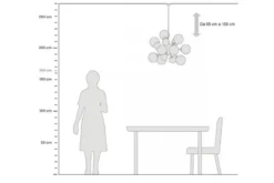 Lampadario a sospensione di design moderno 10 luci a sfere in vetro GALAKSIDA W10 Oro