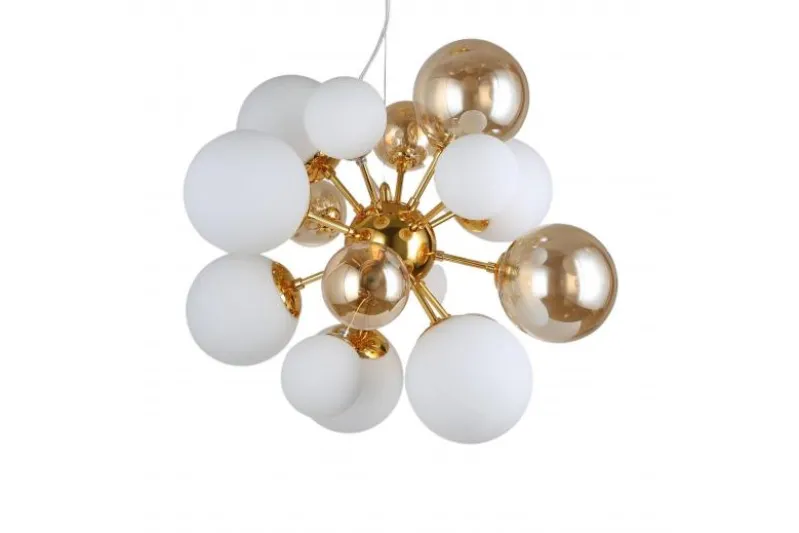 Lampadario a sospensione di design moderno 10 luci a sfere in vetro GALAKSIDA W10 Oro