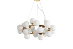 Lampadario a sospensione di design moderno 25 luci a sfere in vetro MARSIADA W25 Ottone