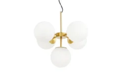 Lampadario a sospensione di design moderno 5 luci a sfere STELVIO W5 Ottone
