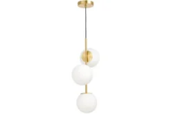 Lampadario a sospensione di design moderno 3 luci a sfere STELVIO W3 Ottone