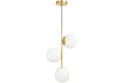 Lampadario a sospensione di design moderno 3 luci a sfere STELVIO W3 Ottone