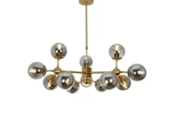 Lampadario a sospensione di design moderno 12 luci a sfere ZODIAK W12 Ottone