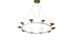Lampadario a sospensione di design moderno MODICA W10 Bianco Ottone