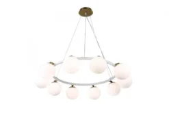 Lampadario a sospensione di design moderno MODICA W10 Bianco Ottone