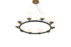 Lampadario a sospensione di design moderno MODICA W10 Nero Ottone