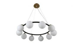 Lampadario a sospensione di design moderno MODICA W10 Nero Ottone