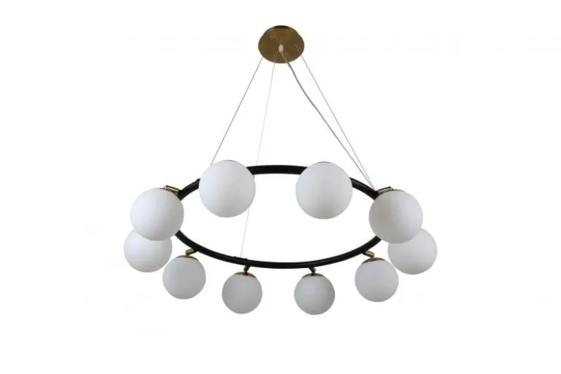 Lampadario a sospensione di design moderno MODICA W10 Nero Ottone