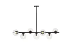 Lampadario a sospensione di design moderno sfere in vetro FREDICA W7 Nero